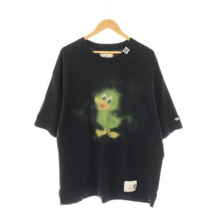 Maison duck printed Tee 48 ブラック マルチカラー