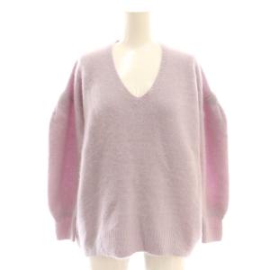 selection ラクーンニットVネックプルオーバー セーター F ラベンダー /DF OS