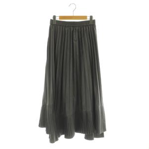 プリーツスカート ロング イージー ランダムヘム 38 グレー /MY OS