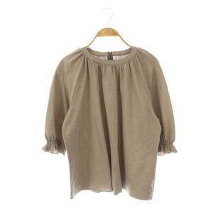 サッカージャージブラウス ストライプ 七分袖 38 グレー /DF OS