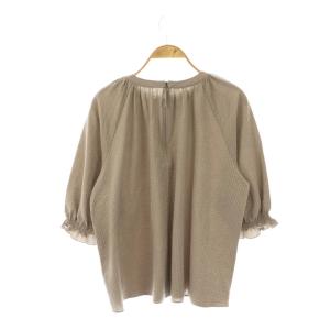 MACKINTOSH LONDON サッカージャージブラウス ストライプ 七分袖 38 グレー /DF OS