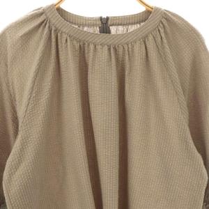 MACKINTOSH LONDON サッカージャージブラウス ストライプ 七分袖 38 グレー /DF OS