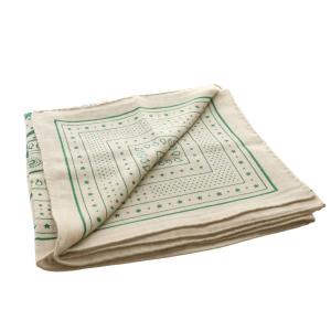 HERMES カレジェアン SPRINGS BANDANA スカーフ グリーン ベージュ