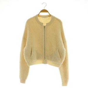 22AW ムートン ジップアップカーディガン ニット ジャガード S ライトベージュ /MY OS