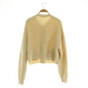 MACPHEE 22AW ムートン ジップアップカーディガン ニット ジャガード S ライトベージュ /MY OS