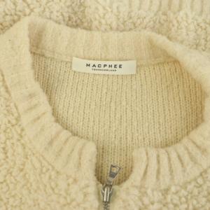 MACPHEE 22AW ムートン ジップアップカーディガン ニット ジャガード S ライトベージュ /MY OS