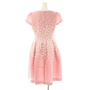 M'S GRACY フラワープリント ショートスリーブワンピース 膝丈 38 ピンク /HK OS