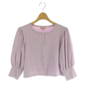 FAR FALLA CARDIGAN カーディガン ニット 七分袖 M ラベンダー /MY OS
