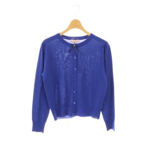 24SS BOW TIE KNIT カーディガン ニット M ブルー /DF OS
