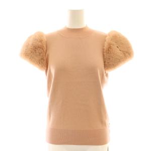 25AW シルクブレンドショートファースリーブニット セーター プルオーバー 38 スモークピンク ピンク