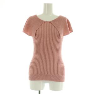 和紙リブビッグカラー プルオーバー ニット カットソー ノースリーブ 38 ピンク /MY OS