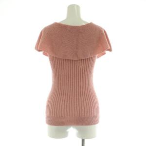 ANAYI 和紙リブビッグカラー プルオーバー ニット カットソー ノースリーブ 38 ピンク /MY OS