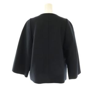 CYCLAS ジャケット スカート セットアップ ノーカラー フレア ウール 34 ネイビー 紺色 /CX OS SH