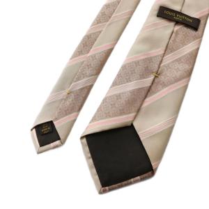 LOUIS VUITTON ネクタイ ストライプ モノグラム シルク マルチカラー 茶 ブラウン ピンク M96439 /SS OS