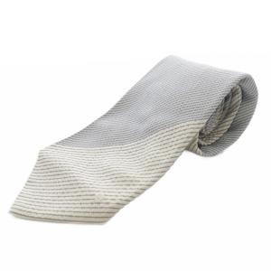 シルク ストライプネクタイ グレー ベージュ /SR SH OH