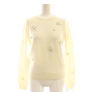 5スターパールニットTOP セーター アンゴラ混 36 ホワイト /DF OS