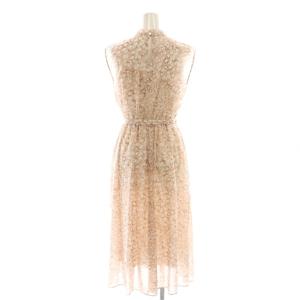 ANAYI ペイントプリントシフォンワンピース ロング ノースリーブ 36 ピンク /DF OS