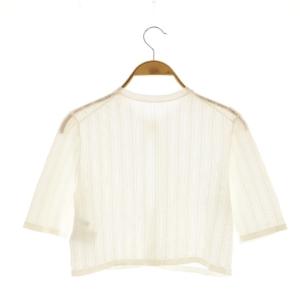 ANAYI 24年 レーシーニット カーディガン ショート丈 36 ホワイト /DF OS