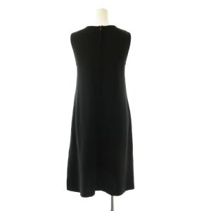 FOXEY BOUTIQUE Panel Seam Dress パールデザインワンピース 膝丈 ノースリーブ 38 ブラック 36718