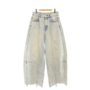 24SS 切替ボリュームデニム パンツ ジーンズ 38 青 ブルー /AT OS