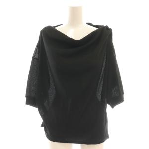 25SS ドレープカットトップ 36 ブラック /DF OS