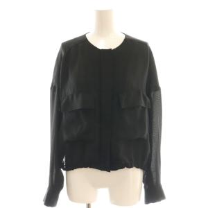 23SS ノーカラーライトブルゾン ジャケット 36 ブラック /DF OS