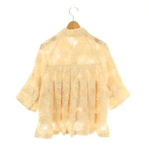 GRACE CONTINENTAL 24SS バックタックレースシャツ 36 アイボリー /DO OS