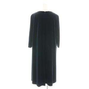 Grace Class ベロアAラインワンピース ひざ丈 38 ネイビー /DF OS