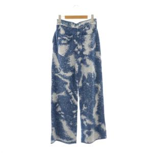 Ameri VINTAGE 24AW MIX ANIMAL KNIT PANTS パンツ ストレート イージー S 青 ブルー /AT