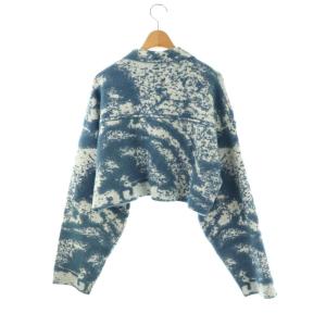 Ameri VINTAGE 24AW MIX ANIMAL SHORT KNIT TOP ニット ジャケット 総柄 F ブルー /HK