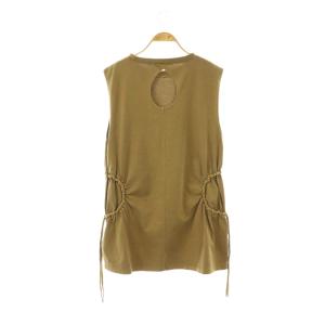 Ameri VINTAGE SIDE CIRCLE GATHER TOP トップス カットソー ノースリーブ チュニック丈 F 茶