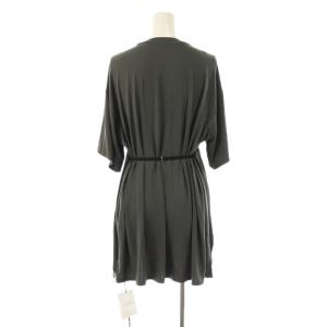 Ameri VINTAGE 25SS MEDI SATIN DOCKING TUNIC TEE Tシャツ カットソー 半袖 F グレー