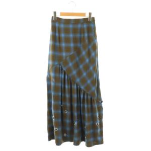25SS CHECK EYELET SEMI FLARE SKIRT スカート フレア チェック ロング