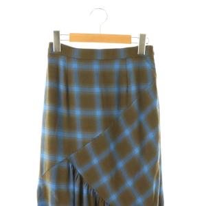 Ameri VINTAGE 25SS CHECK EYELET SEMI FLARE SKIRT スカート フレア チェック ロング