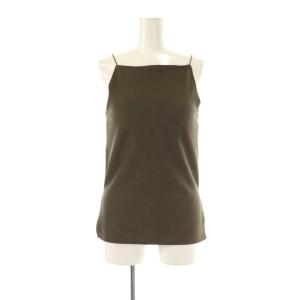 25SS MEDI GLOSS RIB BACK SLIT CAMISOLE キャミソール リブ M 茶