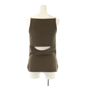 Ameri VINTAGE 25SS MEDI GLOSS RIB BACK SLIT CAMISOLE キャミソール リブ M 茶