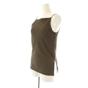 Ameri VINTAGE 25SS MEDI GLOSS RIB BACK SLIT CAMISOLE キャミソール リブ M 茶