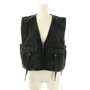 25SS COMPACT FADE DENIM VEST ベスト デニム S ブラック /ES OS