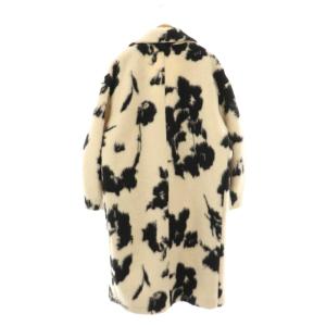 Ameri VINTAGE UND SHADOW FLOWER WOOL COAT S アイボリー ブラック
