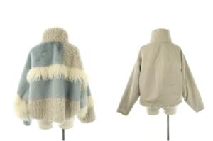 furfur 24AW リバーシブルエコファーブルゾン ジャケット F ライトグレー /HK OS