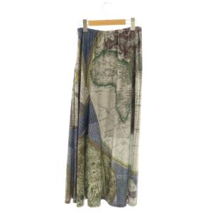 Ameri VINTAGE 25SS CARTOGRAPHIC PATTERN CUT SKIRT スカート S グレージュ マルチカラー