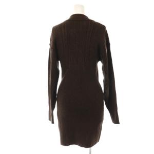 Lily Brown LilyBrown 24AW ジップリブニットミニワンピース 長袖 ラメ F 茶 ブラウン /AT OS