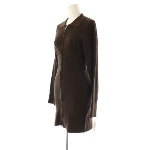 Lily Brown LilyBrown 24AW ジップリブニットミニワンピース 長袖 ラメ F 茶 ブラウン /AT OS