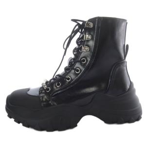 24AW LADY MOUNTAIN BOOTS ブーツ ショート プラットフォーム レースアップ フェイクレザー
