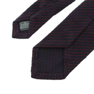 dunhill ネクタイ ニットタイ レギュラータイ ウール シルク混 ストライプ柄 紺 赤 /MI OS