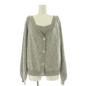 Lily Brown LilyBrown 25SS 3ピースニットセットアップ ラメ カーディガン ミニスカート リブ ONE グレー /MY OS