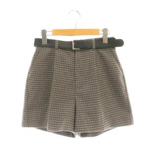25AW ベルト付きハイウエストショートパンツ チェック 0 グレー ブラック /DF OS