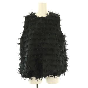 カットテープジャガードバルーンシルエットブラウス ノースリーブ 9 ブラック /ES OS