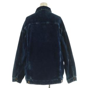 miumiu 23年 ML1009 ウォッシュドベルベット ブルゾン 36 ネイビー