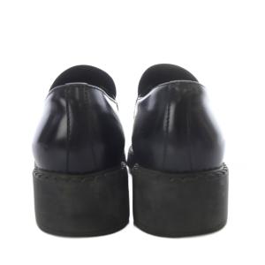 PRADA チョコレート ブラッシュドレザー ローファー 36.5 ブラック